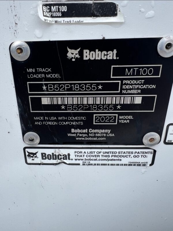 2022 Bobcat MT100 Mini Track Loader - Image 10